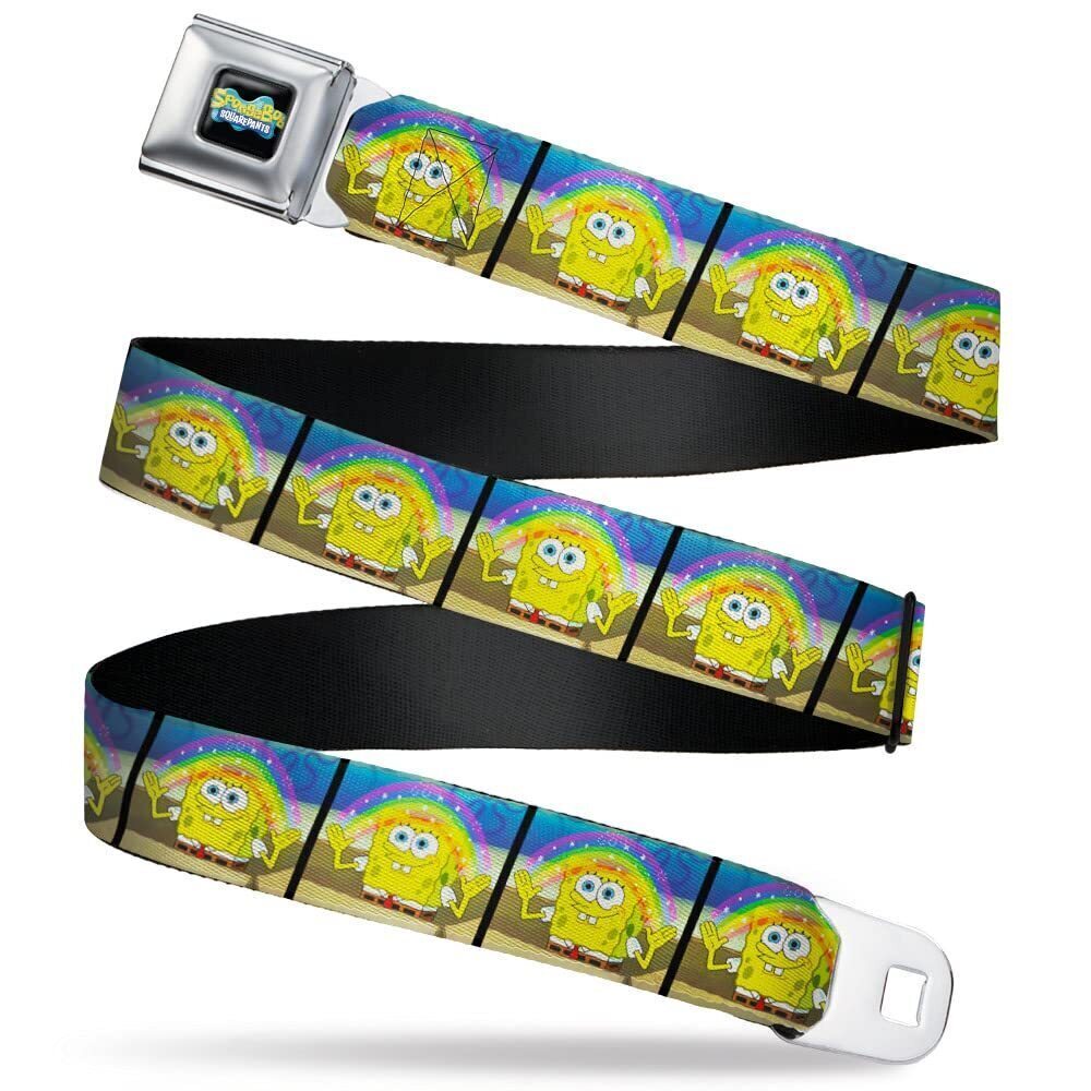 5094 Nickelodeon Belt, Seatbelt Buckle Belt, SpongeBob Squarepants Smiling